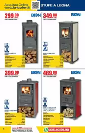Volantino Bricofer Pagina 8: Stufa a legna Baldur €469,00, Stufa a legna Thor €349,00