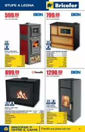 Volantino Bricofer Pagina 9: Stufa a legna Freyr con forno, colore rosso €599,00