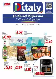 Volantino D'Italy Pagina 1: ISA GRUPPO 100% Sardi Titaly La via del Risparmia I discount di qualità DAL 6 AL 18 OTTOBRE 2026
