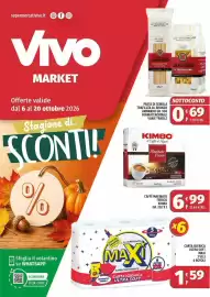 Volantino Vivo Supermercati Pagina 1: Carta igienica ultra soft maxi €1,59, Caffè macinato fresco Kimbo €6,99