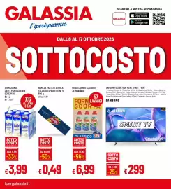 Volantino Galassia Pagina 1: Sterilgarda latte parzialmente scremato €3,99, Dixan liquido classico €6,99