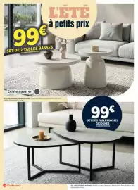 Catalogue Conforama page 12: Tête à petits prix €99,00, Set de 2 tables basses gignones €99,00