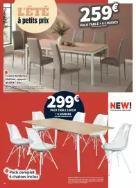 Catalogue Conforama page 14: Chêne - l'ette à petits prix €259,00, Complet - pack table 160cm + 6 chaises €299,00