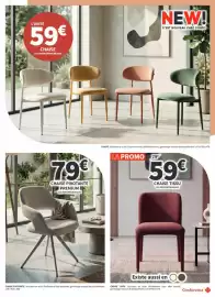 Catalogue Conforama page 16: Chaise €59,00, Chaise pivotante premium €79,00