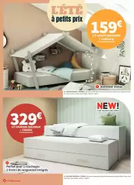 Catalogue Conforama page 24: Lit todos 80200cm + sommier €159,00, Lit gigging €329,00