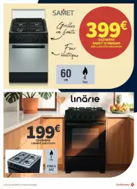 Catalogue Conforama page 38: Cuisiniere limacie €199,00, Grilles en bonte €399,00