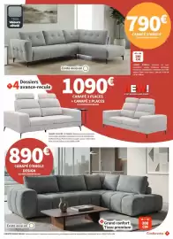Catalogue Conforama page 8: Canapé 3 places + canape 2 places €1.090,00, Canape d'angle design €890,00