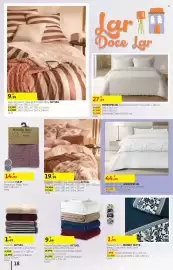 Folheto Auchan Página 18: Edredão branco homespecial €44,99, Jogo de Cama/ Capa de Edredão Actuel €19,99
