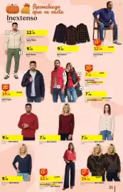Folheto Auchan Página 21: Casaco de Malha Inextenso €12,99, Blusão Reversível Inextenso €24,99