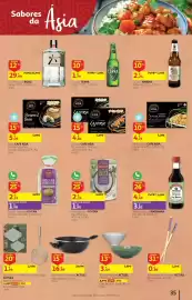Folheto Auchan Página 35: Gyozas cafe asia €4,84, Gin premium roku €29,99