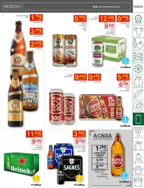 Folheto Recheio semana 41 Página 25: Cerveja Sagres s/Álcool 0.0%/ Preta €3,96, Cerveja Heineken €11,52