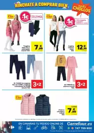 Folleto Carrefour Página 25: Tex - jegging vaquero mujer €12,99, Tex - chaleco ultraligero infantil €7,99