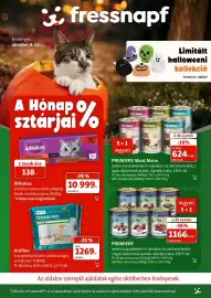 Fressnapf akciós újság Oldal 1: Premiere nedves kutyaeledel €1.166,00, Premiere meat menu €624,00