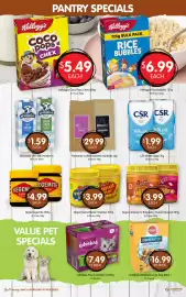 Spudshed catalogue Page 11: Bega Peanut Butter Varieties €3,99, CSR White Sugar €1,99