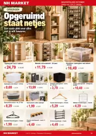 NH Market folder Pagina 15: La Penderie kledingkast met hoes €13,99, Opbergbox met deksel €0,69