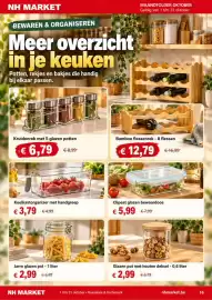 NH Market folder Pagina 16: Glazen pot met houten deksel €2,99, Jarro glazen pot €2,99