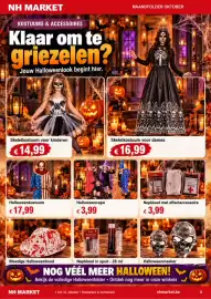 NH Market folder Pagina 4: Halloweencape €3,99, Halloweenkostuum €17,99