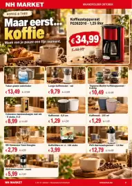 NH Market folder Pagina 9: Lungo koffiemolen €9,79, Colorama espressokopjes met rek €8,99