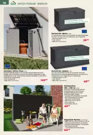 Salzburger Lagerhaus Flugblatt Seite 118: Gartentruhe »Alpha« €49,99, Gartenbox »Storer Plus« €149,00