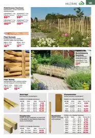 Salzburger Lagerhaus Flugblatt Seite 143: Pfahl Robinie €15,49, Beeteinfassung Haselnuss €17,49