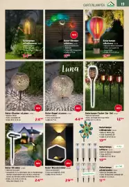 Salzburger Lagerhaus Flugblatt Seite 21: Solar-Kugel »Luna« €44,99, Solarlampe Fackel 3er Set €12,99