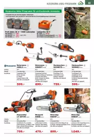 Salzburger Lagerhaus Flugblatt Seite 63: Husqvarna Ladegerät 36 V €99,90, Profi Akkus 36 V €249,00