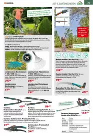 Salzburger Lagerhaus Flugblatt Seite 73: Baumsäge für StarCut €48,99, Gardena Heckenschere ComfortCut 550/50 €144,99