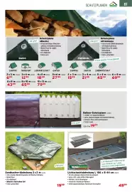 Salzburger Lagerhaus Flugblatt Seite 83: Sandkasten-Abdeckung €15,99, Balkon-Schutzplane €19,99