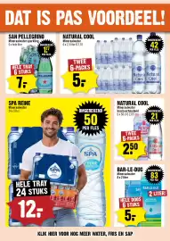 Dirck 3 folder week 41 Pagina 17: Natural Cool Mineraalwater koolzuurhoudend €2,50, Spa reine mineraalwater €12,00