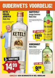 Dirck 3 folder week 41 Pagina 2: Erven Jouke de Jonghe Korenmout €9,99, Hartevelt Jonge Jenever €11,99