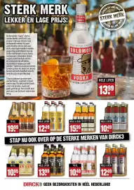 Dirck 3 folder week 41 Pagina 6: Hollandse Graanjeneper €12,49, Otchman blended scotch whisky €15,95