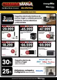 Catálogo Changomas Página 12: Oster - cafetera bvstem5502 €287.994,00, Electrolux - mixer €89.997,00