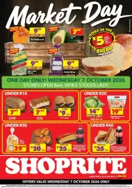 Shoprite catalogue Page 1: White Toasted Dogwood €35,00, Grabow Wors Roll €25,00