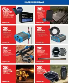 BCF catalogue Page 19: Hardkorr 12V Appliances €54,99, Hardkorr Black Series Lithium Battery €749,00