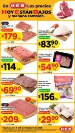Folleto HEB Página 1: H-E-B Pechugas de Pollo €156,00, Pechuga De Pollo Con Hueso Congelada €8.390,00