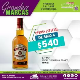 Folleto Bodegas Alianza Página 1: Chivas Regal 12 Años €540,00