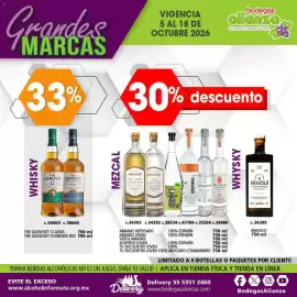 Folleto Bodegas Alianza Página 2: II Grandes MARCAS VIGENCIA 5 AL 18 DE OCTUBRE 2026 33% 30% bodegas alianza En vinos y