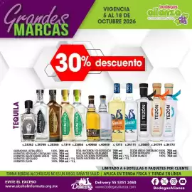 Folleto Bodegas Alianza Página 3: TEQUILA HORNITOS HORNITOS II Grandes MARCAS VIGENCIA 5 AL 18 DE OCTUBRE 2026 30% descuento