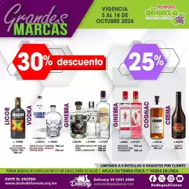 Folleto Bodegas Alianza Página 4: LICOR II Grandes 30% descuento ABSOLUT NIGHTS SMOKY PINA VODKA ABSOLUT VODKA GINEBRA