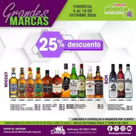 Folleto Bodegas Alianza Página 6: 11 Grandes VIGENCIA 5 AL 18 DE OCTUBRE 2026 25% descuento bodegas alianza En vinos y