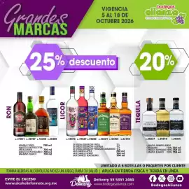 Folleto Bodegas Alianza Página 7: RON 11 Grandes VIGENCIA 5 AL 18 DE OCTUBRE 2026 25% descuento bodegas alianza En vinos y