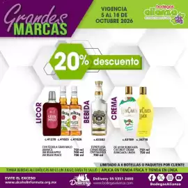 Folleto Bodegas Alianza Página 9: 11 Grandes VIGENCIA 5 AL 18 DE OCTUBRE 2026 20% descuento bodegas alianza En vinos y