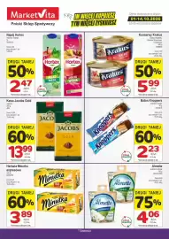 Marketvita gazetka Strona 1: Baton Knoppers orzechowy €2,23, Kawa mielona Jacobs Gold €13,99