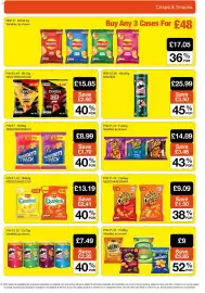Booker Wholesale brochure Page 5: Cheetos €9,09, Quavers €13,19