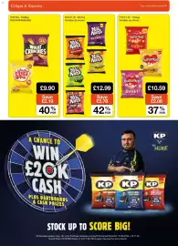 Booker Wholesale brochure Page 6: Butterkist sweet & salty €10,59, Wheat crunchies €9,90