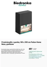 Biedronka gazetka tydzień 41 Strona 6: Prześcieradło z gumką 180 x 200 cm Pation Home Nexa, grafitowe €49,99