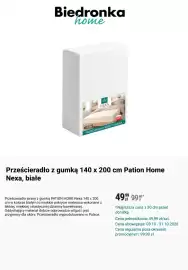 Biedronka gazetka tydzień 41 Strona 7: Prześcieradło z gumką 140 x 200 cm Pation Home Nexa, białe €49,99