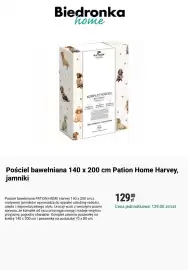 Biedronka gazetka tydzień 41 Strona 8: Pościel bawełniana 140 x 200 cm Pation Home Harvey, jamniki €129,00
