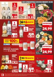 Kaufland gazetka Strona 7: Zestaw upamiętniający wkład + świeca €29,99, Znicz szklany Róża Małgorzata €9,99