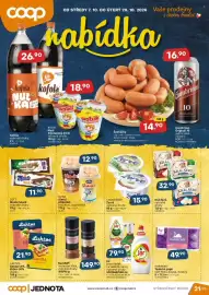 Coop leták | Jednota Strana 1: LAKTOS Gouda 48%, Eidam 30% plátky €21,90, Zott Monte Snack €11,90